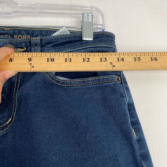 Michael Kors Womens Size 4 Dark Wash Mid Rise Izzy Cropped Skinny Jeans Stretch - Picture 7 of 12